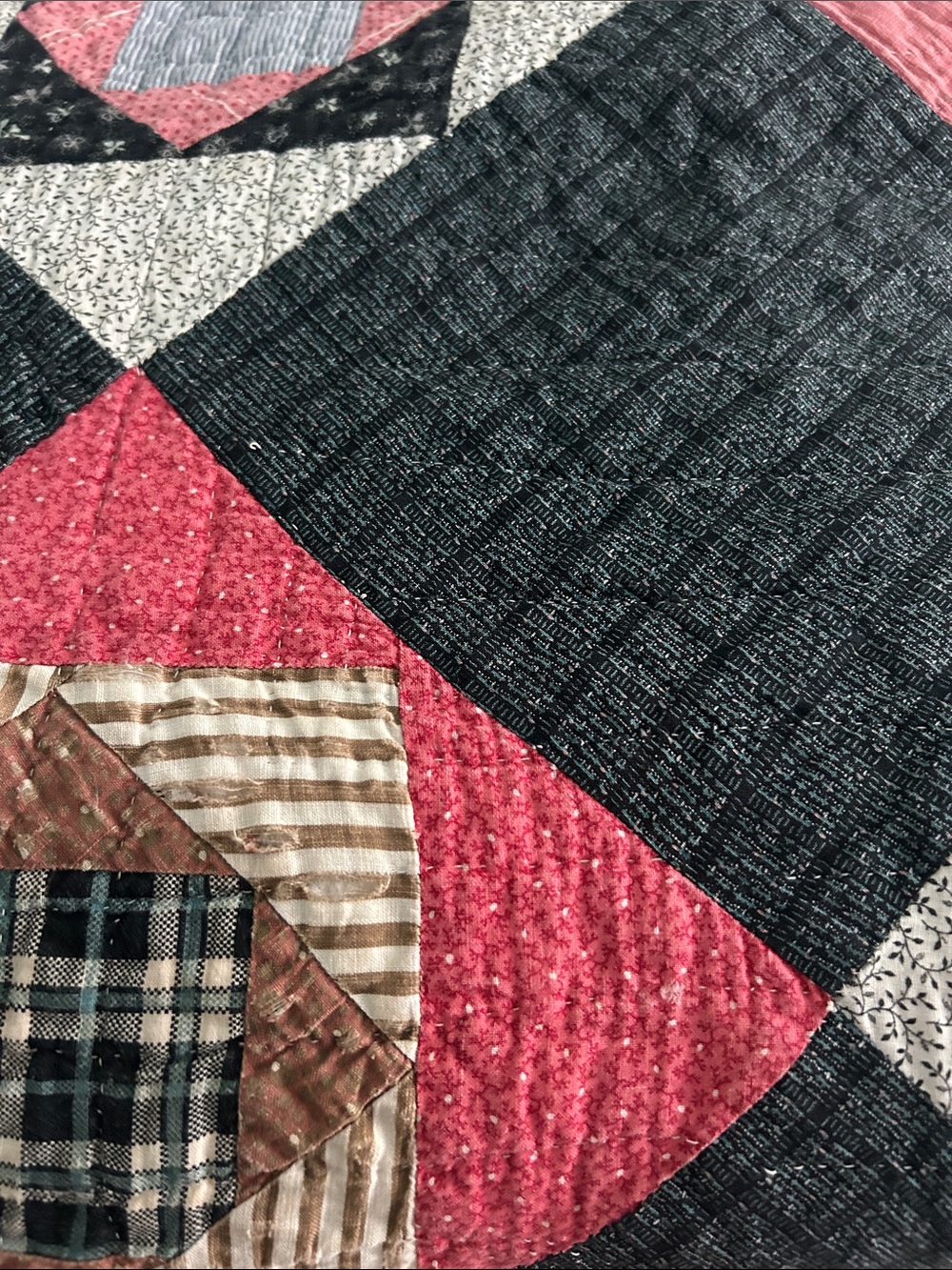 SALE❗️Patchwork Quilt 1880s Pennsylvania Square within Square within Square! - Picture 17 of 17